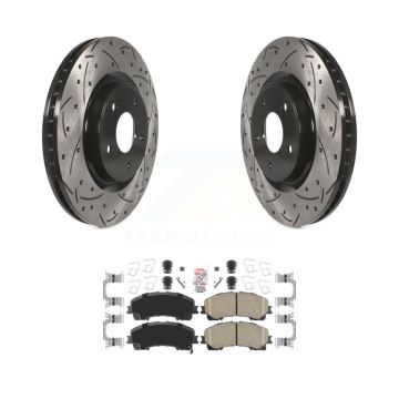 Front Coated Drilled Slotted Disc Brake Rotors And Ceramic Pads Kit For Nissan Rogue KDA-102338