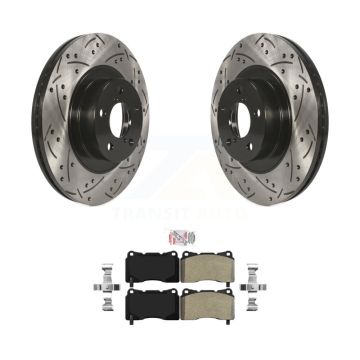 Front Drill Slot Brake Rotor Semi-Metallic Pad Kit For 2019 Toyota 86 TRD Special Edition KDA-102351