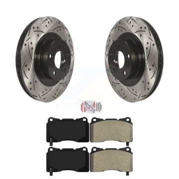 Front Drill Slot Brake Rotor Semi-Metallic Pad Kit For 2019 Toyota 86 TRD Special Edition KDA-102352