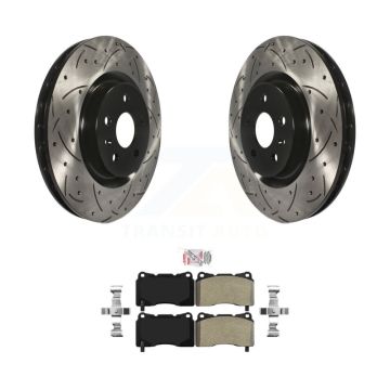 Front Coated Drill Slot Disc Brake Rotor Semi-Metallic Pad Kit For Pontiac G8 Buick Regal KDA-102363