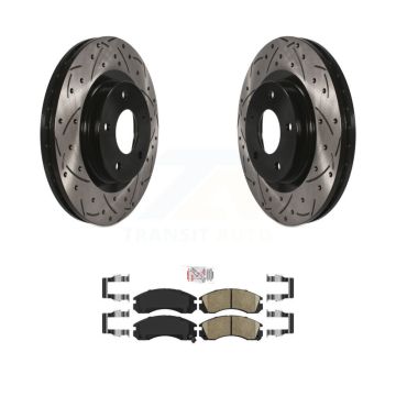 Front Coated Drilled Slotted Disc Brake Rotors And Ceramic Pads Kit For Mitsubishi Lancer KDA-102367