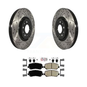 Front Drill Slot Brake Rotor Ceramic Pad Kit For Jeep Cherokee With Single Piston Caliper KDA-102388