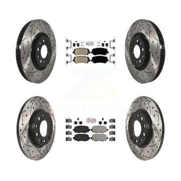 Front Rear Ceramic Pads And Coated Drilled Slotted Disc Brake Rotors Kit For Chrysler 200 KDA-102445