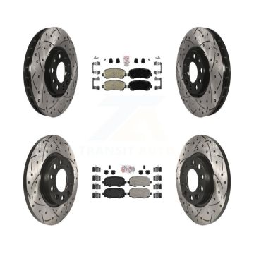 Front Rear Ceramic Pads And Coated Drilled Slotted Disc Brake Rotors Kit For Chrysler 200 KDA-102449