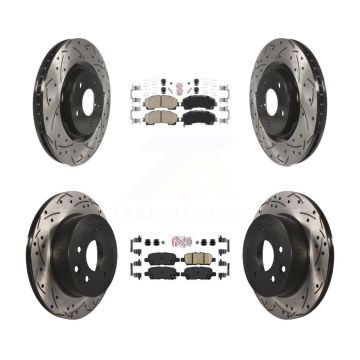 Front Rear Ceramic Pads And Coated Drilled Slotted Disc Brake Rotors Kit For Nissan Rogue KDA-102461