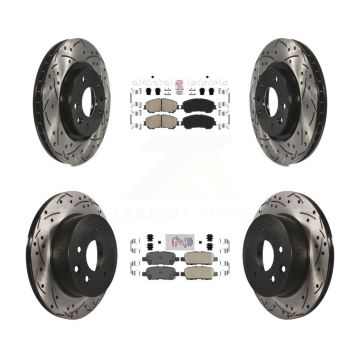 Front Rear Ceramic Pad & Drilled Slot Disc Brake Rotor Kit For Nissan Rogue Sport Qashqai KDA-102467