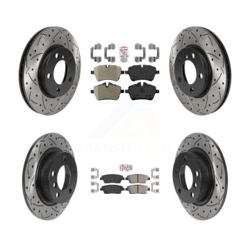 Front Semi-Metallic Rear Ceramic Pad Drilled Slot Brake Rotor Kit For Mini Cooper Paceman KDA-102492