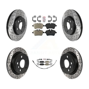 Front Semi-Metallic Rear Ceramic Pad Coat Drill Slot Disc Brake Rotor Kit For Mini Cooper KDA-102495