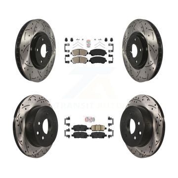 Front Rear Ceramic Pad Drill Slot Disc Brake Rotor Kit For 2014-2017 Nissan Juke Nismo RS KDA-102525