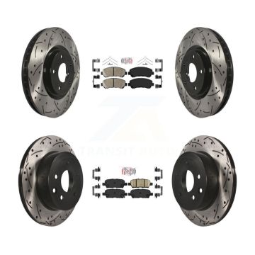 Front Rear Ceramic Pad Drill Slot Disc Brake Rotor Kit For 2014-2017 Nissan Juke Nismo RS KDA-102527