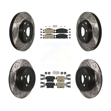 Front Rear Ceramic Pad Drill Slot Brake Rotor Kit For Dodge Charger Pursuit with RWD 3.6L KDA-102533