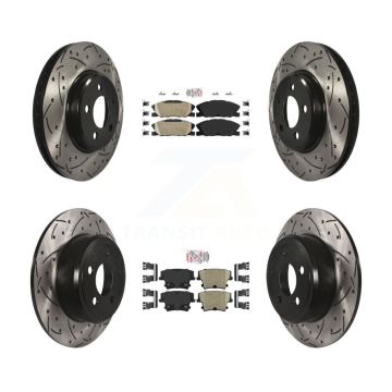 Front Rear Ceramic Pad Drill Slot Brake Rotor Kit For Dodge Charger Pursuit with RWD 3.6L KDA-102534