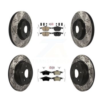 Front Ceramic Rear Semi-Metallic Pad Drill Slot Brake Rotors Kit For Ford Transit Connect KDA-102545