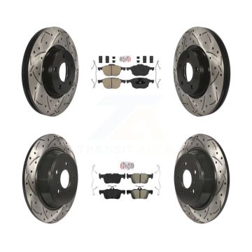 Front Ceramic Rear Semi-Metallic Pad Coat Drill Slot Disc Brake Rotor Kit For Ford Escape KDA-102546