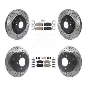 Front Rear Ceramic Pad Drill Slot Brake Rotor Kit For 2015-2016 Hyundai Sonata GAS engine KDA-102587