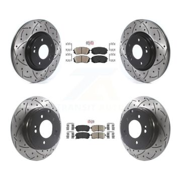 Front Rear Ceramic Pad Drill Slot Brake Rotor Kit For 2015-2016 Hyundai Sonata GAS engine KDA-102588