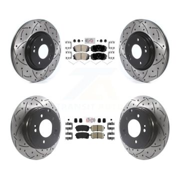 Front Rear Ceramic Pad Drill Slot Brake Rotor Kit For 2015-2016 Hyundai Sonata GAS engine KDA-102589