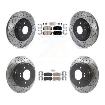 Front Rear Ceramic Pad Drill Slot Brake Rotor Kit For 2015-2016 Hyundai Sonata GAS engine KDA-102590