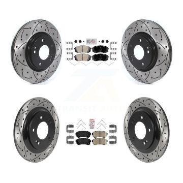 Front Rear Ceramic Pad Drill Slot Disc Brake Rotors Kit For 2016 Kia Optima LX/EX/LX 1.6T KDA-102598