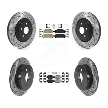 Front Rear Ceramic Pad Coated Drilled Slot Disc Brake Rotor Kit For 2022 Toyota Camry TRD KDA-102612