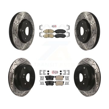 Front Rear Ceramic Pads And Coated Drilled Slotted Disc Brake Rotors Kit For Acura RDX KDA-102652