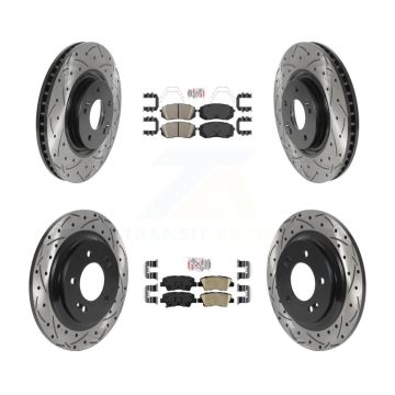 Front Rear Ceramic Pad Drill Slot Disc Brake Rotor Kit For 2016 Hyundai Sonata GAS engine KDA-102657