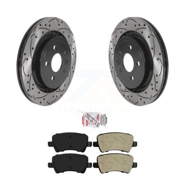 Rear Drilled Slot Disc Brake Rotor & Semi-Metallic Pad Kit For Volvo XC70 S60 V60 S80 V70 KDA-102694