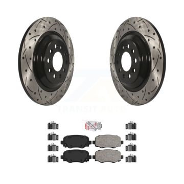 Rear Coated Drilled Slotted Disc Brake Rotors And Ceramic Pads Kit For Jeep Cherokee KDA-102705