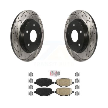 Rear Drilled Slot Brake Rotor Ceramic Pad Kit For Dodge Grand Caravan Chrysler Town & Ram KDA-102713