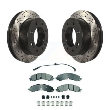 Front Drill Slot Brake Rotors Semi-Metallic Pad Kit For GMC Chevrolet Sierra 2500 HD 3500 KDA-102752