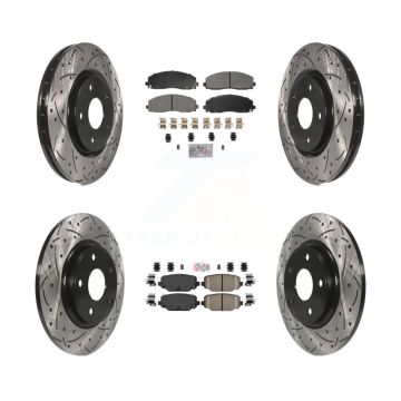 Front Semi-Metallic Rear Ceramic Pad Drill Slot Brake Rotor Kit For Dodge Grand Caravan & KDA-102755