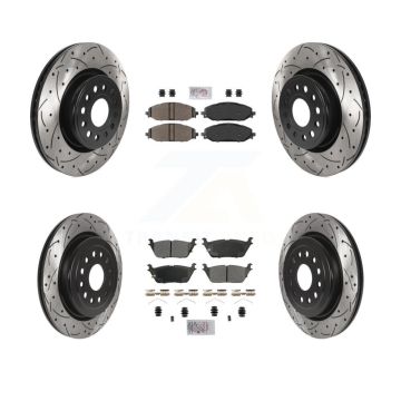 Front Rear Semi-Metallic Pad And Coated Drilled Slotted Disc Brake Rotor Kit For Ram 1500 KDA-102768