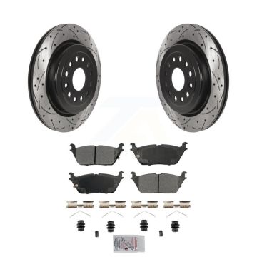 Rear Coated Drilled Slotted Disc Brake Rotors And Semi-Metallic Pads Kit For Ram 1500 KDA-102770