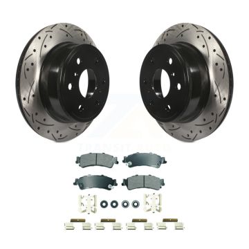 Rear Coated Drill Slot Disc Brake Rotor Semi-Metallic Pad Kit For GMC Sierra 1500 Classic KDA-102771
