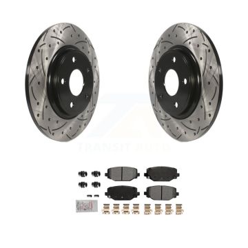 Rear Drill Slot Brake Rotors Semi-Metallic Pad Kit For Dodge Grand Caravan Journey Town & KDA-102772