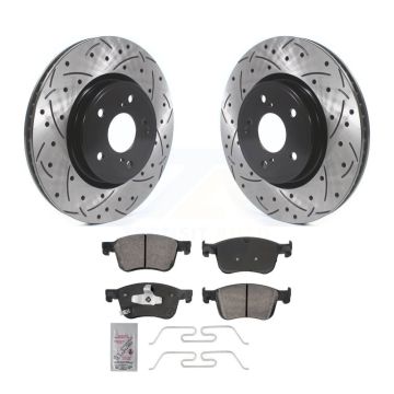 Front Drilled Slot Disc Brake Rotors Ceramic Pad Kit For Honda Civic Accord Acura Integra KDA-102776