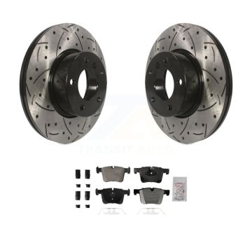 Front Drill Slot Brake Rotors Semi-Metallic Pad Kit For BMW 328i xDrive 330i 320i 428i GT KDA-102777