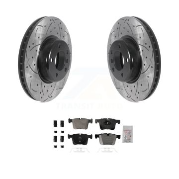 Front Coated Drilled Slot Disc Brake Rotor & Semi-Metallic Pad Kit For BMW 335i xDrive GT KDA-102778