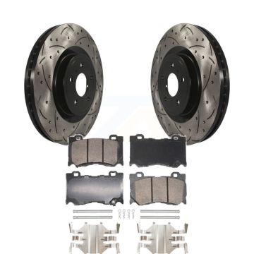 Front Drilled Slot Brake Rotor Ceramic Pad Kit For INFINITI Q50 G37 Nissan 370Z Q60 M37 Z KDA-102779