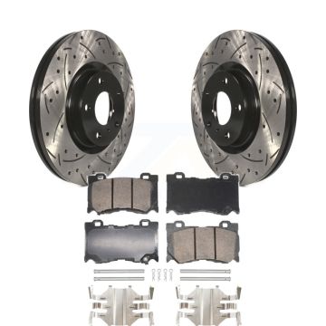 Front Drilled Slot Brake Rotors Ceramic Pad Kit For 09-13 INFINITI G37 With Brembo Brakes KDA-102785