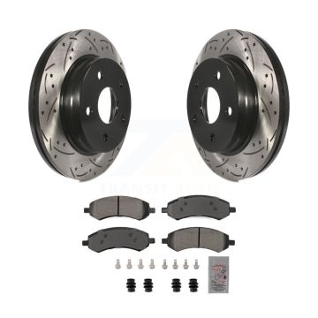 Front Drilled Slot Brake Rotors Semi-Metallic Pad Kit For Ram 1500 Classic Dodge Chrysler KDA-102787
