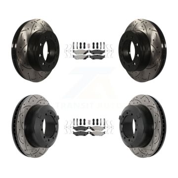 Front Rear Semi-Metallic Pad Drilled Slot Brake Rotor Kit For Ford F-450 Super Duty F-550 KDA-102800
