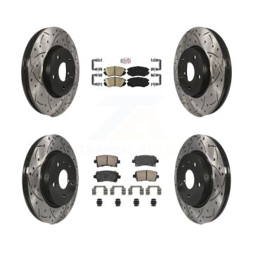 Front Rear Ceramic Pad Drill Slot Disc Brake Rotors Kit For Chevrolet Malibu Impala Buick KDA-102810
