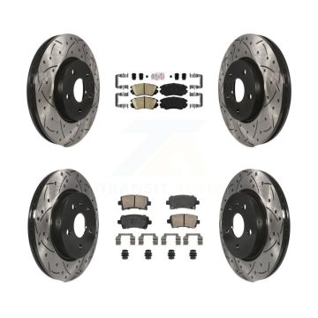 Front Rear Ceramic Pad Drill Slot Disc Brake Rotors Kit For Chevrolet Malibu Impala Buick KDA-102811