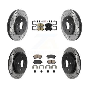 Front Rear Ceramic Pad Coat Drill Slot Disc Brake Rotors Kit For Chevrolet Malibu Limited KDA-102816