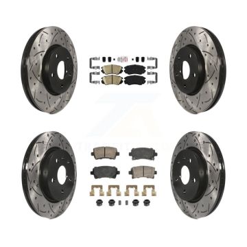 Front Rear Ceramic Pad & Drilled Slot Brake Rotor Kit For Chevrolet Malibu Buick LaCrosse KDA-102817