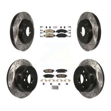 Front Rear Ceramic Pad Drill Slot Brake Rotor Kit For GMC Sierra 1500 Chevrolet Silverado KDA-102831
