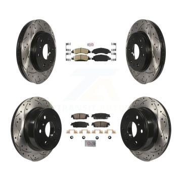 Front Rear Ceramic Pad Drill Slot Brake Rotor Kit For GMC Sierra 1500 Chevrolet Silverado KDA-102832