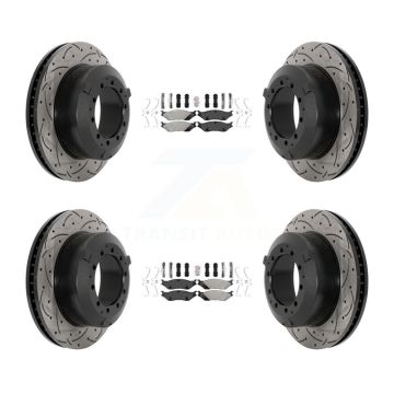Front Rear Semi-Metallic Pad Drill Slot Brake Rotor Kit For International TerraStar IC AE KDA-102857