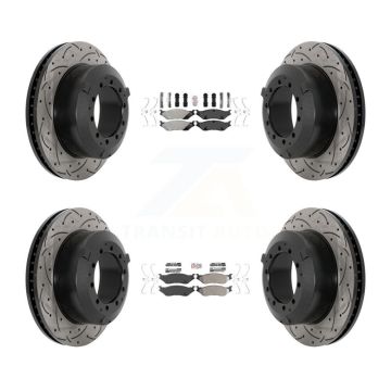 Front Rear Semi-Metallic Pad Drill Slot Brake Rotor Kit For International TerraStar IC AE KDA-102858